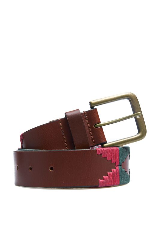 Cinturon Tzeltal de cuero para Hombre