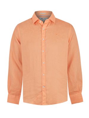 Camisa Lino orgánico Hombre Linensol Naranjo