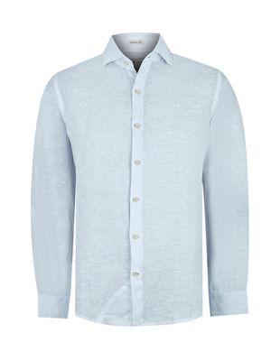 Camisa Lino orgánico Hombre Linen Celeste