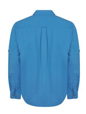 Camisa Algodón organico Hombre Galiton Azul